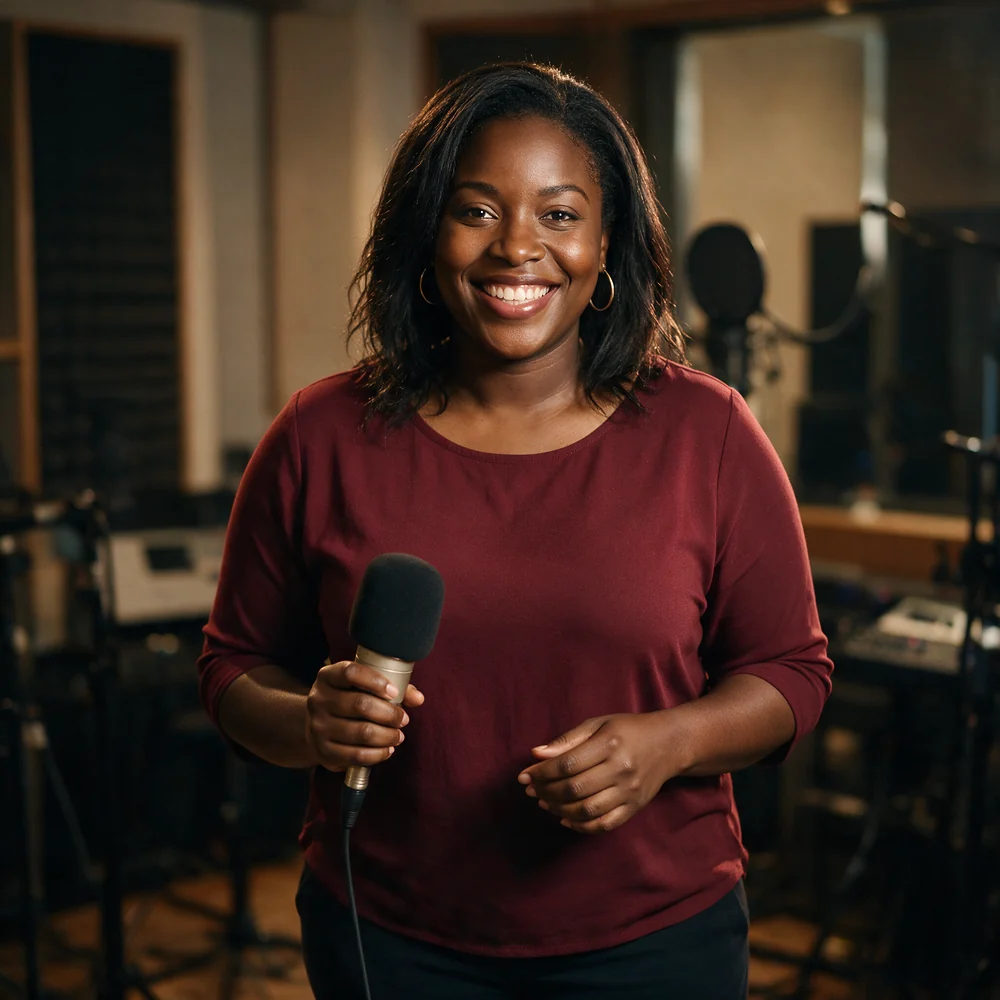 Voice-Over Artist at work