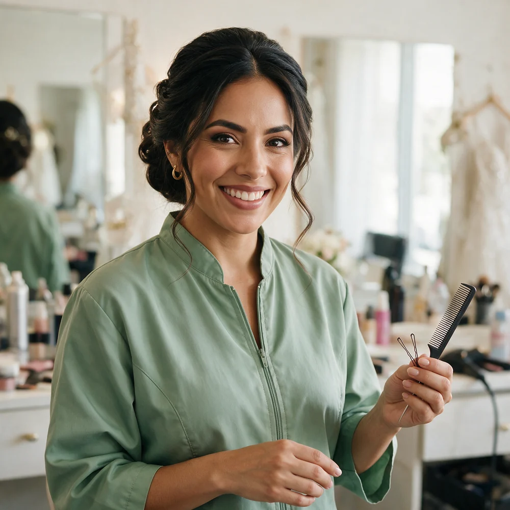 Wedding Hair Stylist at work